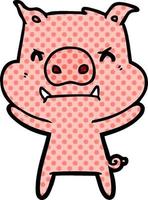 angry cartoon pig vector