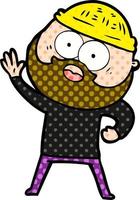 cartoon bearded man vector