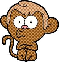 cartoon hooting monkey vector