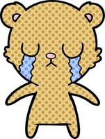 crying cartoon bear vector