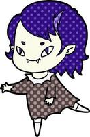 cartoon friendly vampire girl vector