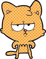 bored cartoon cat vector