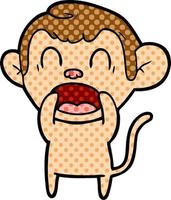 shouting cartoon monkey vector