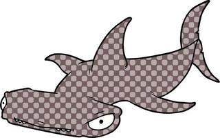 tiburón martillo de dibujos animados vector