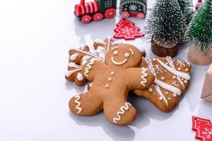 Elements of Christmas scenery, toys, gingerbread and other Christmas tree decorations photo