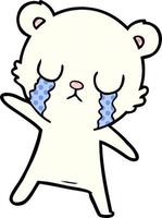 crying polar bear cartoon vector