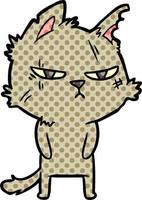 tough cartoon cat vector