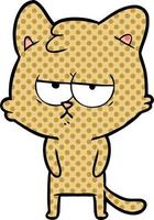 bored cartoon cat vector