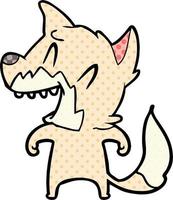 laughing fox cartoon vector