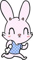 cute cartoon rabbit running vector