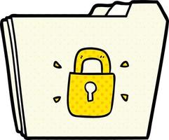 cartoon locked files vector