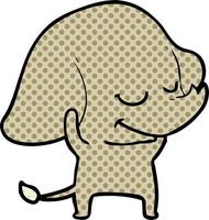 cartoon smiling elephant vector