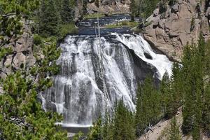 Gorgeous Waterfall In Firehole Canyon In Yellowstone National Park photo