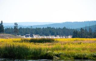 Teepees At A Campground In Yellowstone National Park photo