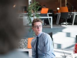 young businessman in startup office photo