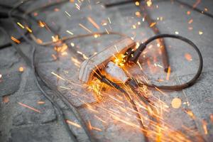 burning spark electrical outlet shorting, danger photo