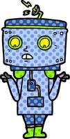 cartoon robot shrugging vector