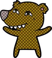 cartoon bear showing teeth vector