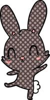 cute cartoon rabbit dancing vector