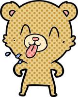 rude cartoon bear vector