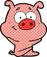 happy cartoon pig vector