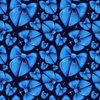 Seamless pattern with blue shiny bows for girls photo