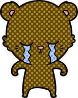 crying cartoon bear vector