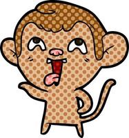 crazy cartoon monkey vector