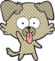 cartoon dog with tongue sticking out vector