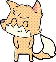 cartoon friendly fox vector