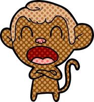 shouting cartoon monkey vector