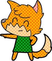 cartoon happy fox vector