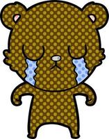 crying cartoon bear vector