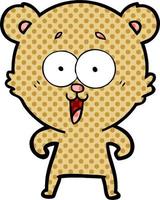 laughing teddy  bear cartoon vector