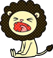 cartoon angry lion vector