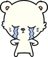 crying cartoon polarbear vector