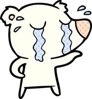 cartoon crying polar bear vector