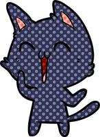 happy cartoon cat vector