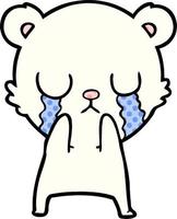 crying polar bear cartoon vector