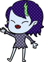 cartoon laughing vampire girl vector