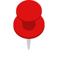 Abbildung mit rotem Briefpapierstift. Push-Pin auf dem weißen Hintergrund isoliert png