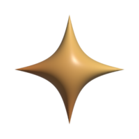 ícone de estrela de renderização 3D em fundo transparente png