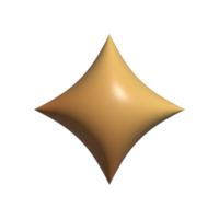 3d Rendering Star Icon on transparent background png