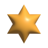 3d Rendering Star Icon on transparent background png