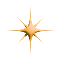 Icono de estrella de renderizado 3d sobre fondo transparente png