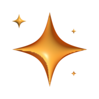 3d Rendering Star Icon on transparent background png