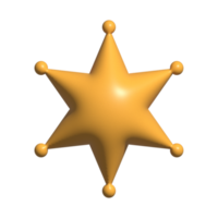 Icono de estrella de renderizado 3d sobre fondo transparente png