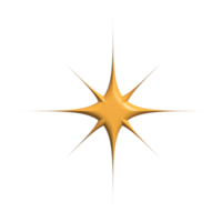 Icono de estrella de renderizado 3d sobre fondo transparente png