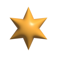 Icono de estrella de renderizado 3d sobre fondo transparente png