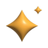 3d Rendering Star Icon on transparent background png